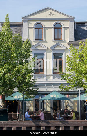 Historic Cafe Schwan, Hafenpromenade, City of Oldenburg in the District of Oldenburg, Lower Saxony, Germany, Europe Stock Photo