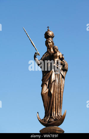 Mary with child sculpture, Rosenheim, Upper Bavaria, Bavaria, Germany, Europe Stock Photo
