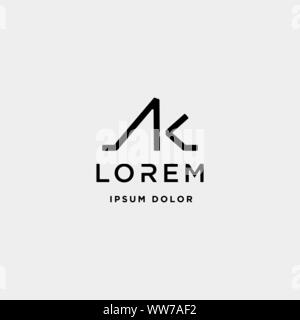 AK K Letter Linked Luxury Premium Logo Vector Stock Vector
