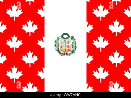 Peru flag, Peruvian flag in the colors red and white Stock Photo
