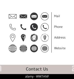 contact Icon Collection For Business Card. vector EPS10 Stock Vector