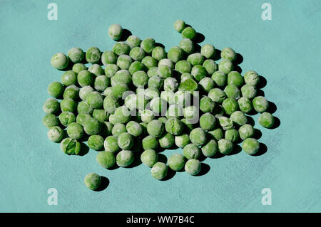 Peas, frozen peas, green background, legumes Stock Photo