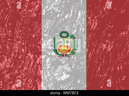 Peru flag, Peruvian flag in the colors red and white Stock Photo