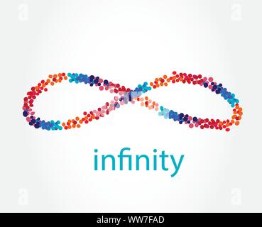 Infinity symbol logo icon vector. Colorful loop spheres illustration. Stock Vector