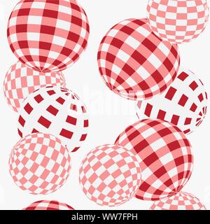 Plaid 3d balls seamless pattern vector Stock Vector