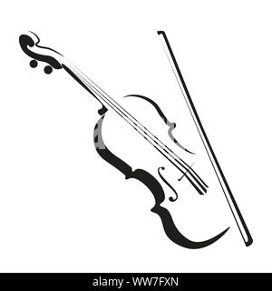 Stylized violin icon logo vector. Stock Vector