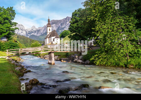 Germany, Bavaria, Berchtesgaden region, Ramsau, parish church St. Sebastian in Ramsau Stock Photo