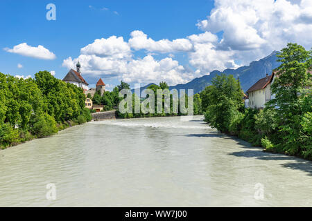 Germany, Bavaria, AllgÃ¤u, FÃ¼ssen, view to the river Lech in FÃ¼ssen Stock Photo