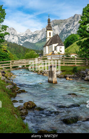 Germany, Bavaria, Berchtesgaden region, Ramsau, parish church St. Sebastian in Ramsau Stock Photo