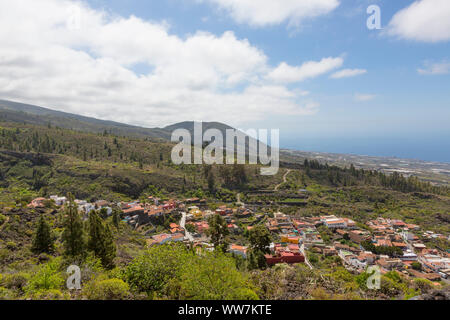 View from Mirador de Chirche on the volcanic dome Tejina, 1049 m, Chirche, Tenerife, Canary Islands, Spain, Europe Stock Photo