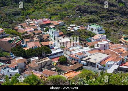 View from Mirador de Chirche on the mountain village Chirche, Tenerife, Canary Islands, Spain, Europe Stock Photo