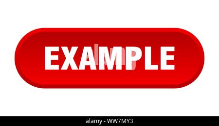 example button. example rounded red sign. example Stock Vector