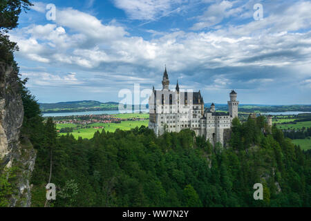 Castle Neunschwanstein in Hohenschwangau, Germany, Bavaria Stock Photo