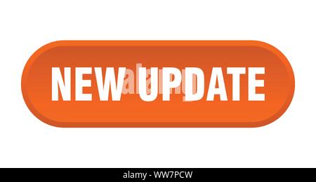 new update button. new update rounded orange sign. new update Stock Vector