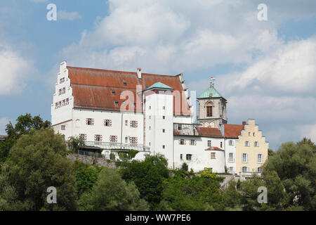 Castle with parish church St. Jakob, Wasserburg am Inn, Upper Bavaria, Bavaria, Germany, Europe Stock Photo