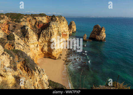 Portugal, Algarve, Lagos, Ponta da Piedade, Praia da Balanca Stock Photo