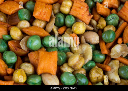 Assorted savoury snack mix with sea salt Stock Photo
