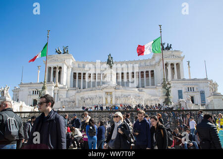 Italy, Rome, view at the military museum and tourists in front of it Stock Photo