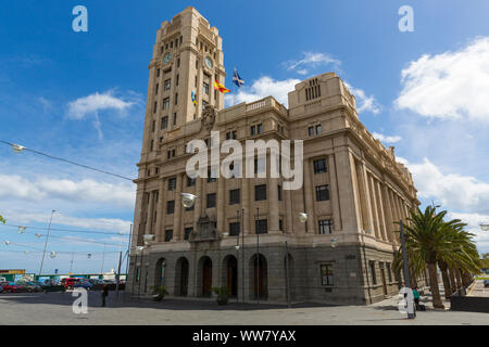 Island palace, Palacio Insular, Plaza de Espana, Santa Cruz de Tenerife, Tenerife, Canary Islands, Spain, Europe Stock Photo