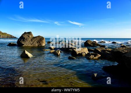 Porth Ysgo Beach on the Llyn Peninsula in North Wales. Stock Photo