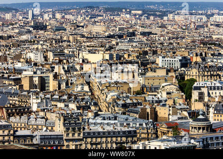 View from the Eiffel Tower over Paris, France, Europe, Stock Photo