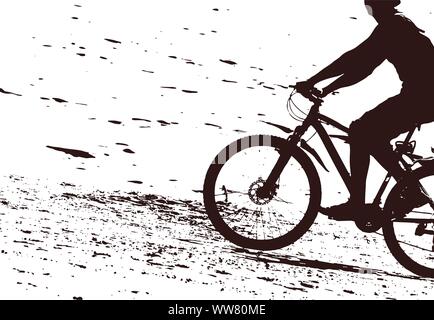 biker on the sandy beach Stock Vector