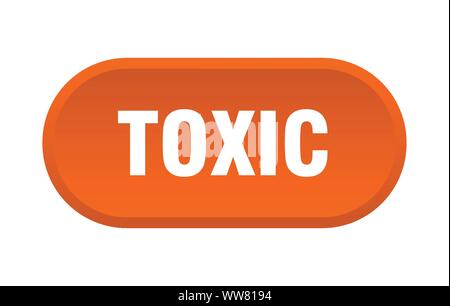 toxic button. toxic rounded orange sign. toxic Stock Vector