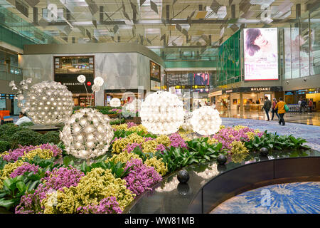 SINGAPORE - CIRCA APRIL, 2019: interior shot of Singapore Changi Airport. Stock Photo