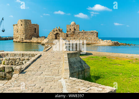 Crusaders Sea Castle Sidon Saida in South Lebanon Middle east Stock Photo