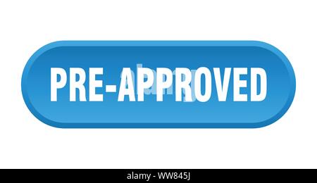 pre-approved button. pre-approved rounded blue sign. pre-approved Stock Vector