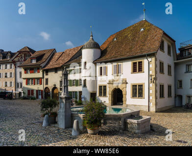 Historical old town of Brugg in the Canton of Aargau Stock Photo