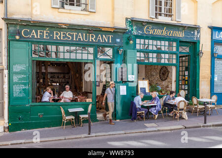 France, Paris, Quartier Latin, cafe restaurant Gaudeamus Stock Photo