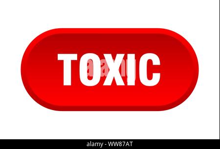 toxic button. toxic rounded red sign. toxic Stock Vector