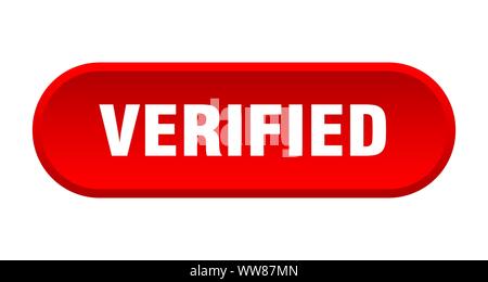 verified button. verified rounded red sign. verified Stock Vector