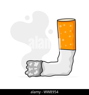 Cigarette Hand Drawing. Illustration Of The Concept. Set Of Vector Graphics. Unhealthy Lifestyle. Stock Vector