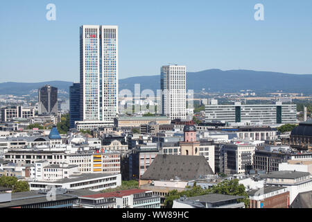 Opernturm UBS Bank, financial district, View from the Domturm, Frankfurt, Hesse, Germany, Europe Stock Photo