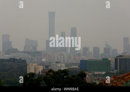 Beijing, China. 13th Sep, 2019. A heavy haze hangs over Beijing on Friday, September 13, 2019. China's capital is on track to drop out of the world's top 200 most-polluted cities this year, with hazardous smog concentrations falling to their lowest levels on record this year. Photo by Stephen Shaver/UPI Credit: UPI/Alamy Live News Stock Photo