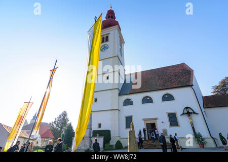 Straden, after Thanksgiving procession, church Maria am Himmelsberg in Steirisches Thermenland - Oststeiermark, Steiermark, Styria, Austria Stock Photo