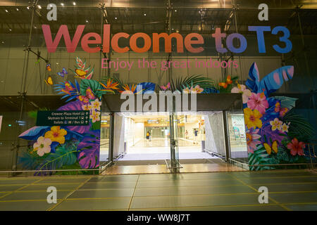 SINGAPORE - CIRCA APRIL, 2019: entrance to Singapore Changi Airport. Stock Photo