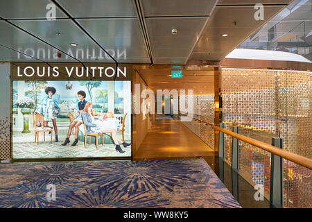 SINGAPORE - CIRCA APRIL, 2019: entrance to Louis Vuitton store in
