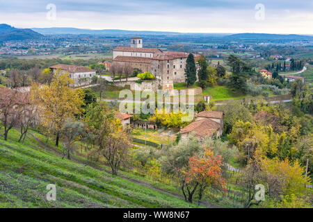 Abbey Rosazzo in autumn, Europe, Italy, Friuli Venezia Giulia, Natisone valley, Udine province, Rosazzo Stock Photo