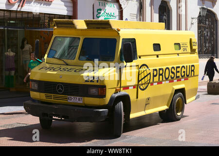 LA SERENA, CHILE - FEBRUARY 19, 2015: Prosegur armored cash transport car in the city center on February 19, 2015 in La Serena, Chile Stock Photo