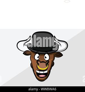 Bull happy Stock Vector