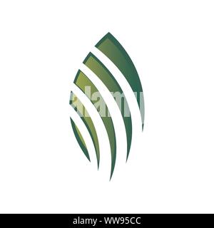 nature simple and modern green leaf logo vector elements Stock Vector
