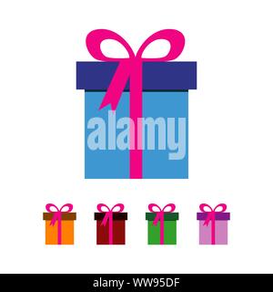 gift box logo vector with ribbon and celebration element Stock Vector