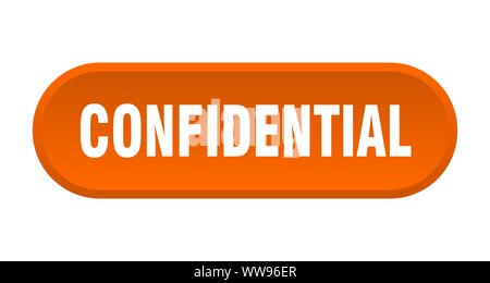 confidential button. confidential rounded orange sign. confidential Stock Vector