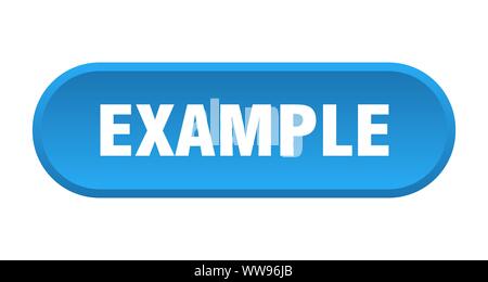 example button. example rounded blue sign. example Stock Vector