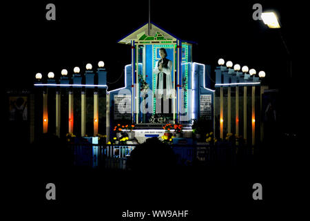 Statue of St. John Mary Vianney in Cathedral of Mary Help Christians in Shillong, Meghalaya at night Stock Photo