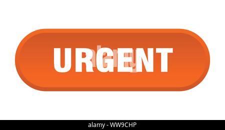 urgent button. urgent rounded orange sign. urgent Stock Vector