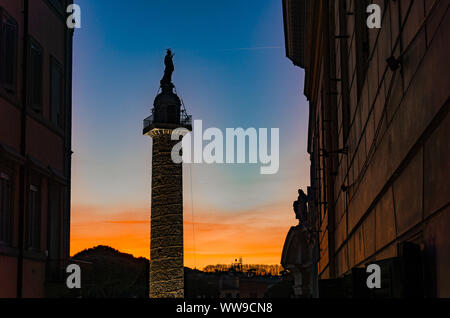 Trajan's Column (Colonna Traiana) in Rome, Italy. Stock Photo